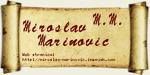 Miroslav Marinović vizit kartica